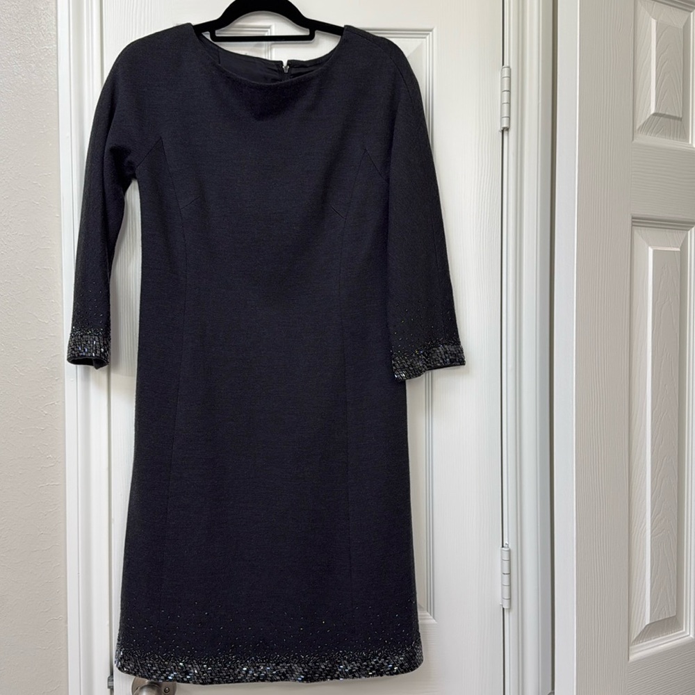 Teri Jon by Vickie Freeman *Rare Find* Gray embellished beaded Dress.
